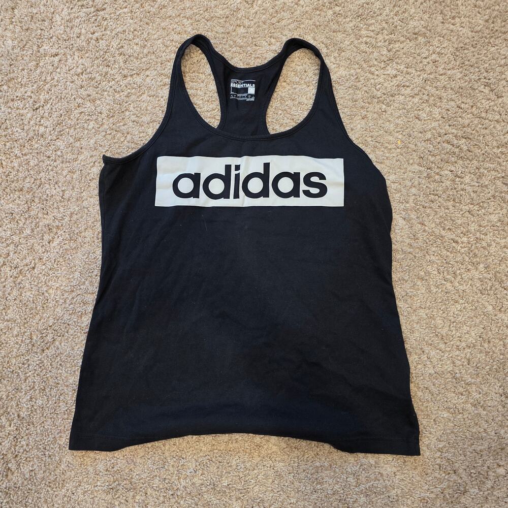 Adidas climate black and white workout racerback tank sz S